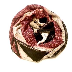 Floral Striped Infinity Scarf